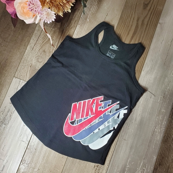 Nike Girl's Racerback Tank Top Shimmery Logo Graphic Size 4/5 NWOT - Picture 10 of 12